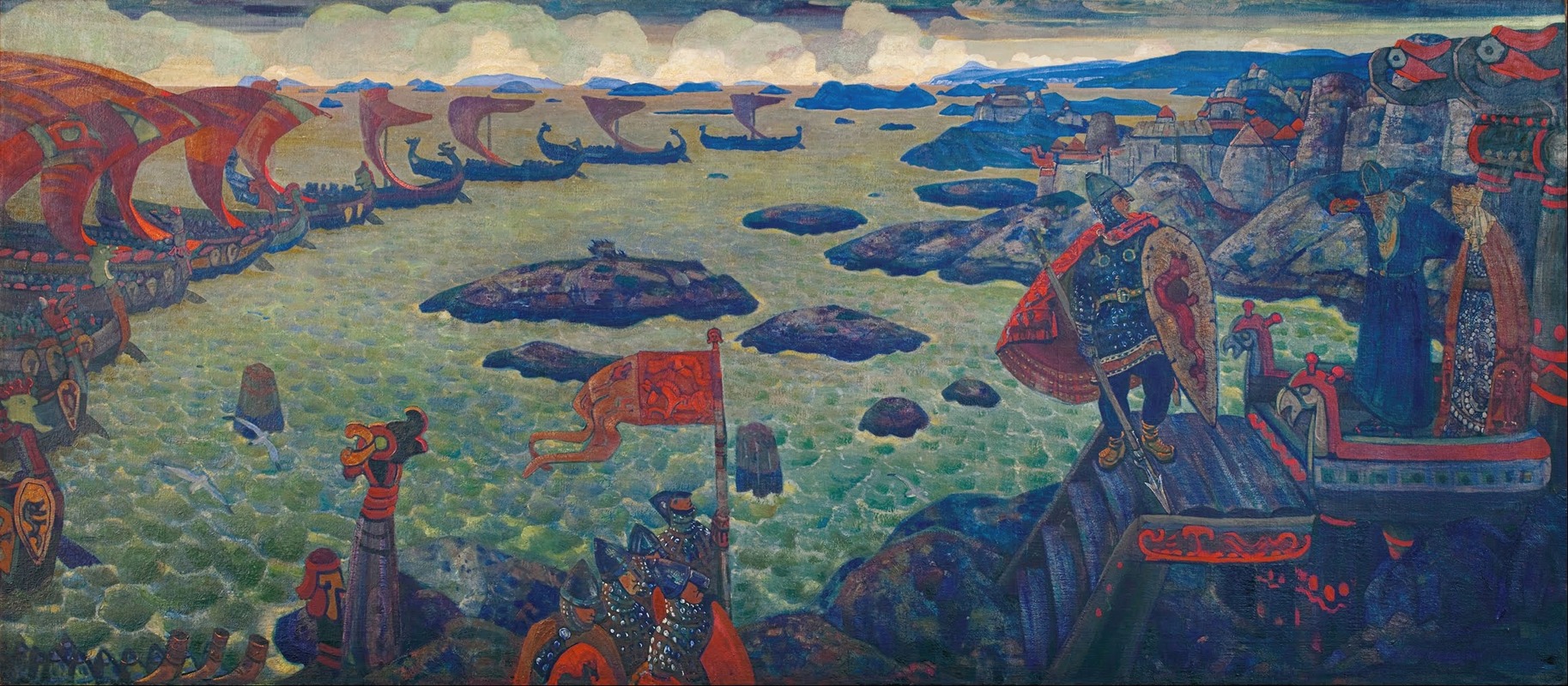 Nicholas Roerich - Ready for the Campaign (The Varangian Sea) 
