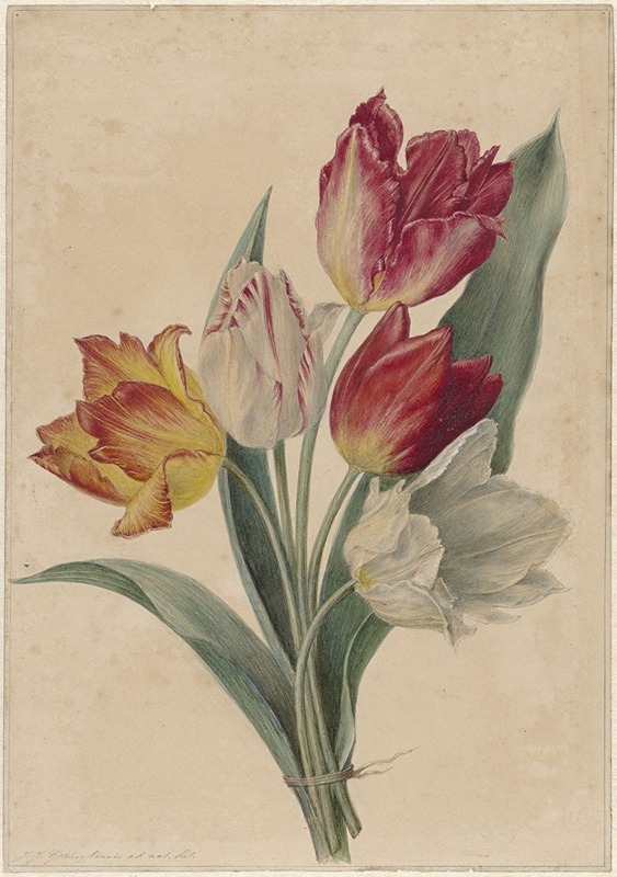 Jan Jacob Goteling Vinnis - Bouquet of Tulips