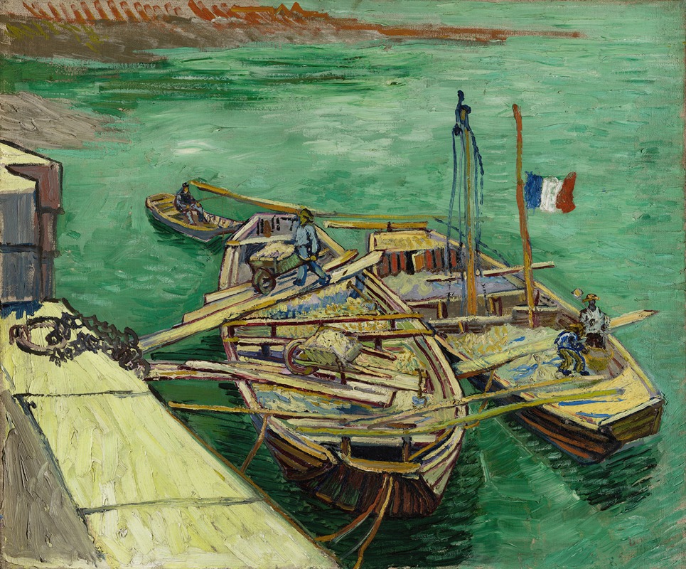 Vincent van Gogh - Quay with men unloading sand barges