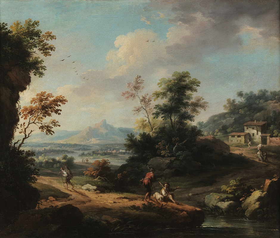 Vittorio Amedeo Cignaroli   - Landscape with figures