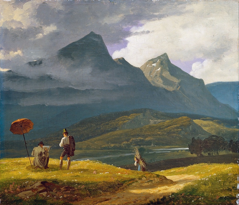 Wilhelm Bendz - Mountain landscape.