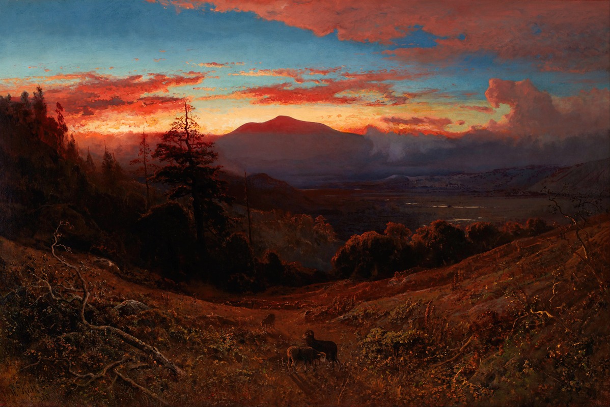 William Keith - Sunset on Mount Diablo (Marin Sunset)