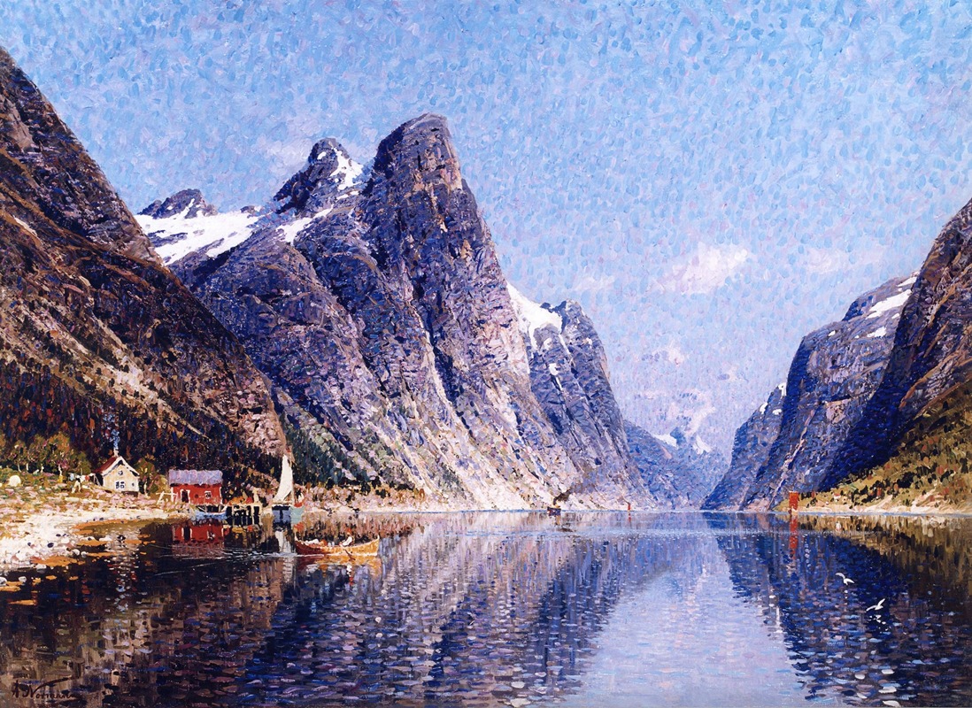 Adelsteen Normann - A Norwegian Fjord Scene