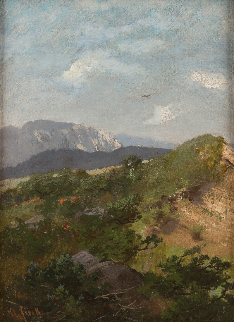 August Fink - Mountain landscape