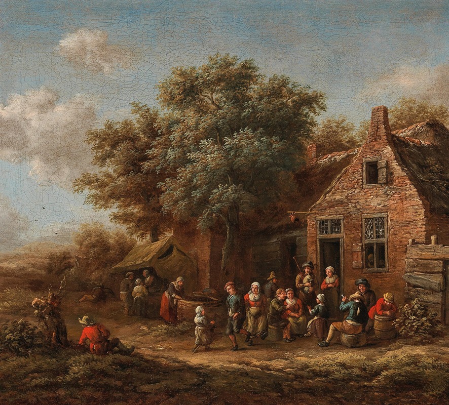 Barent Gael - A merry company in front of a village inn