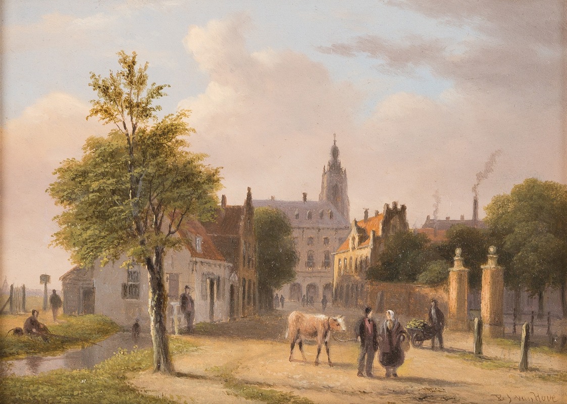Bartholomeus Johannes van Hove - View of a Dutch town
