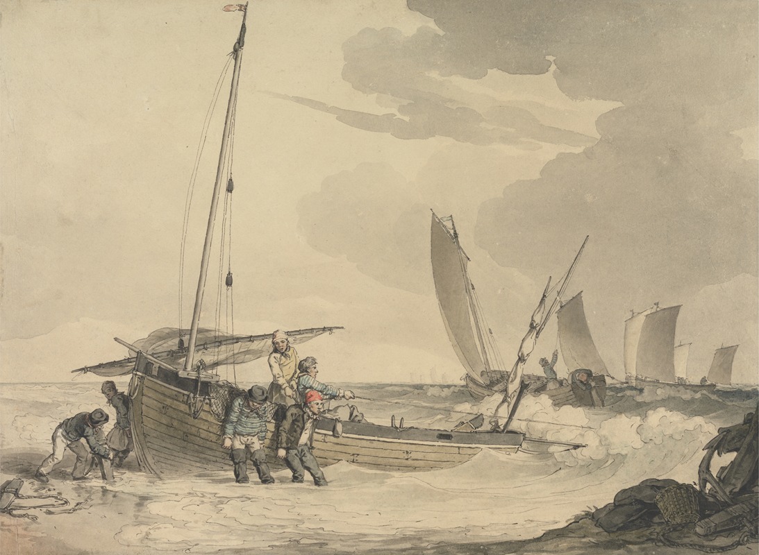 John Augustus Atkinson - Fisherman Putting Out to Sea