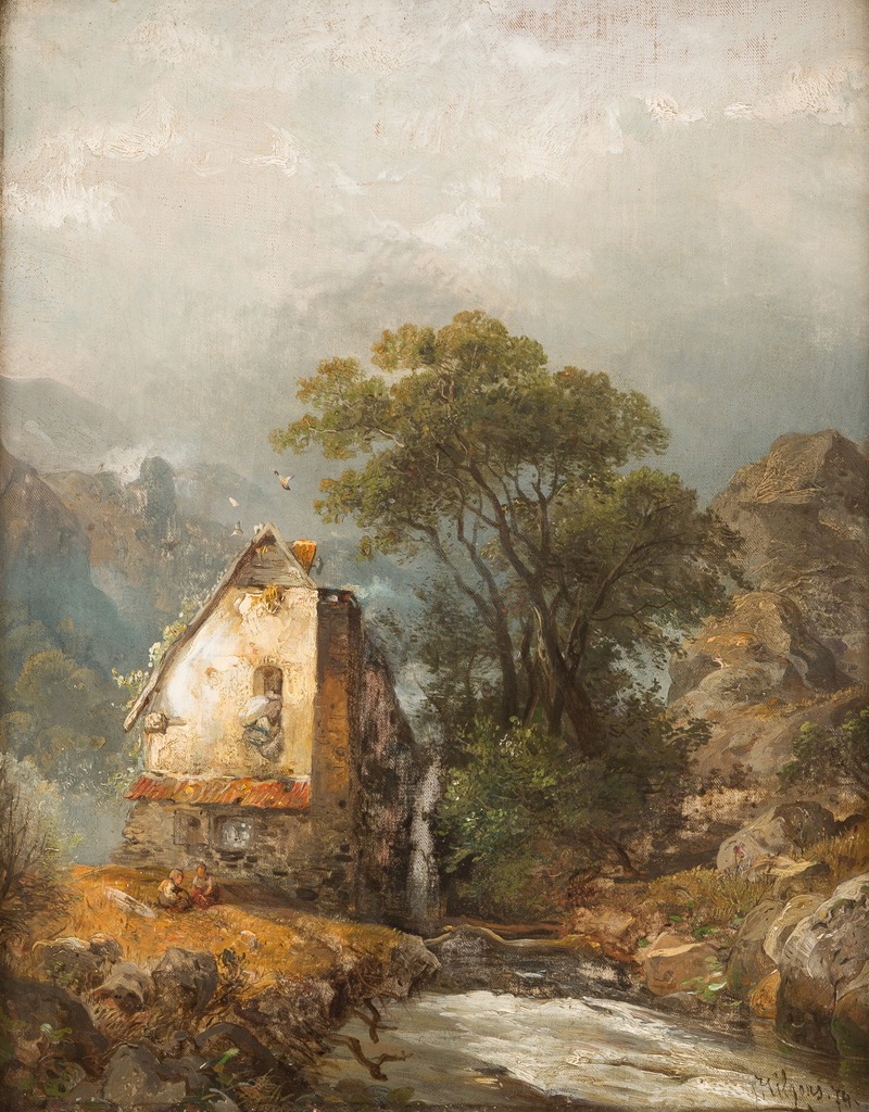 Carl Hilgers - Mill by a stream