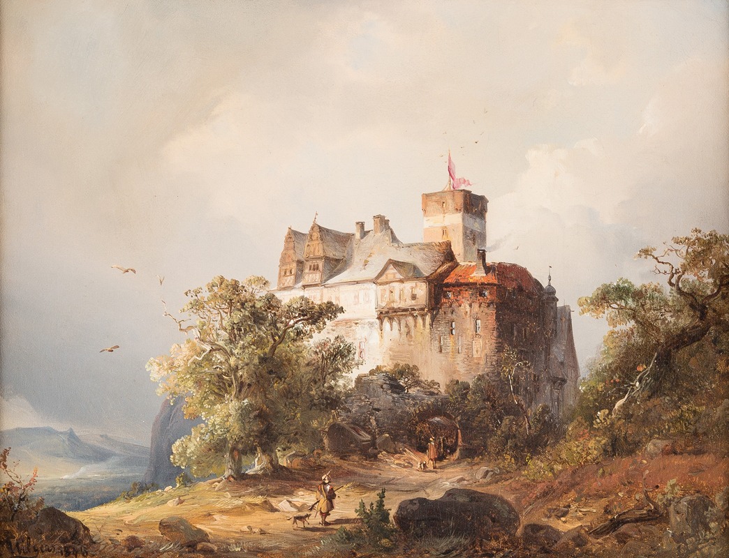 Carl Hilgers - Castle in stormy landscape