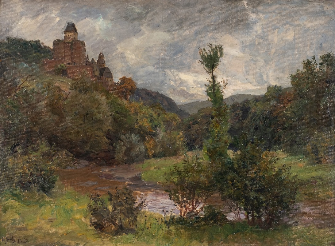 Carl Jutz The Younger - Castle Bürresheim at Eifel