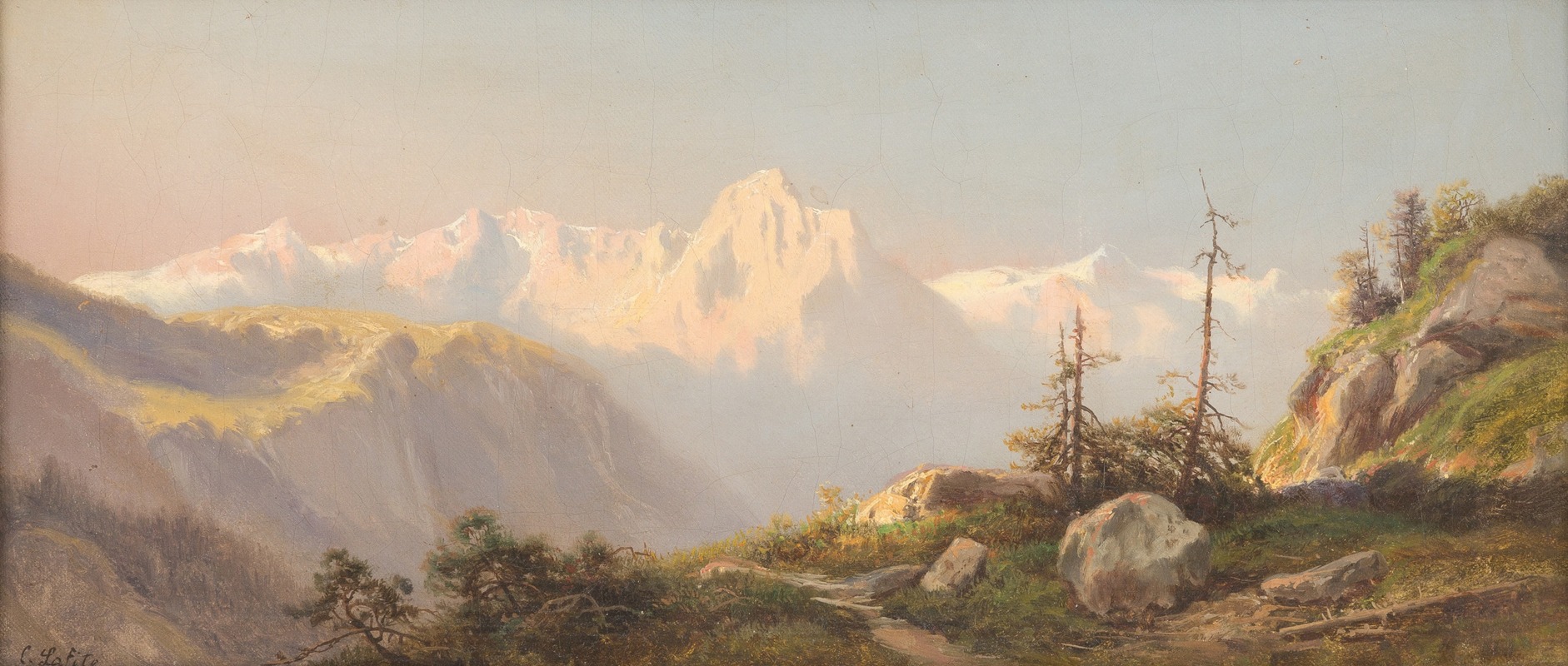 Carl Lafite - Sunset in the mountains