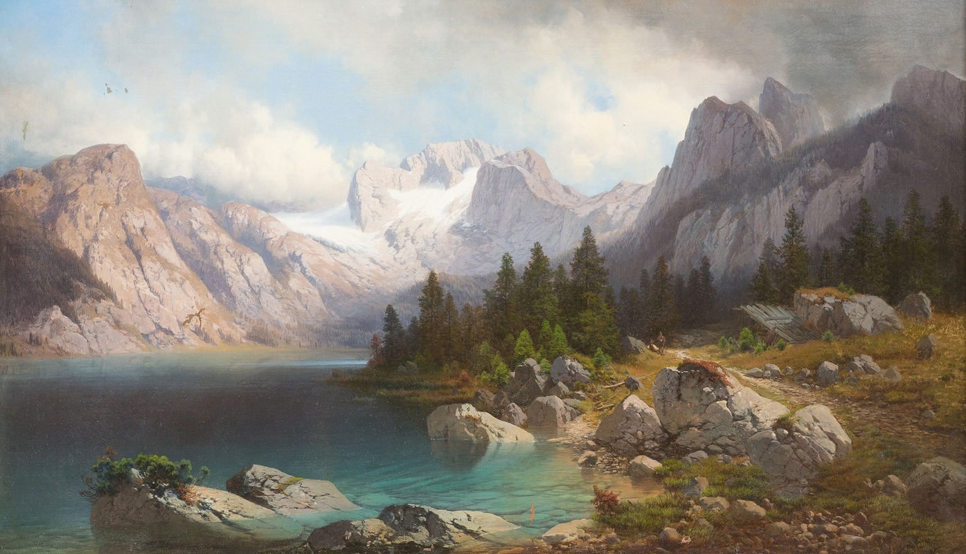 Carl Millner - View on mount Zugspitze and lake Eibsee