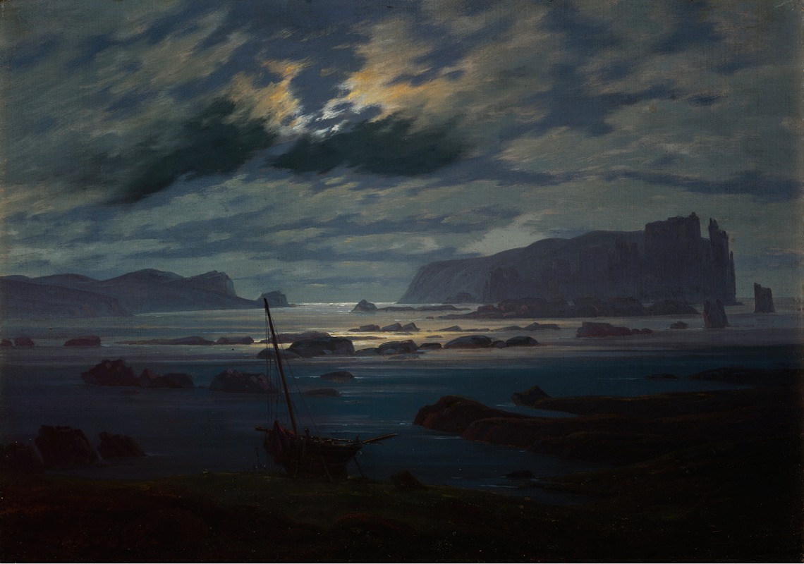 Caspar David Friedrich - Northern Sea in the Moonlight