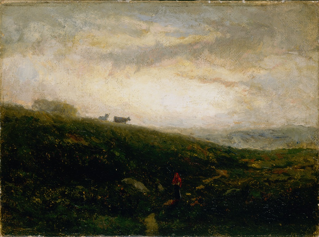 Edward Mitchell Bannister - Untitled (cows descending hillside)