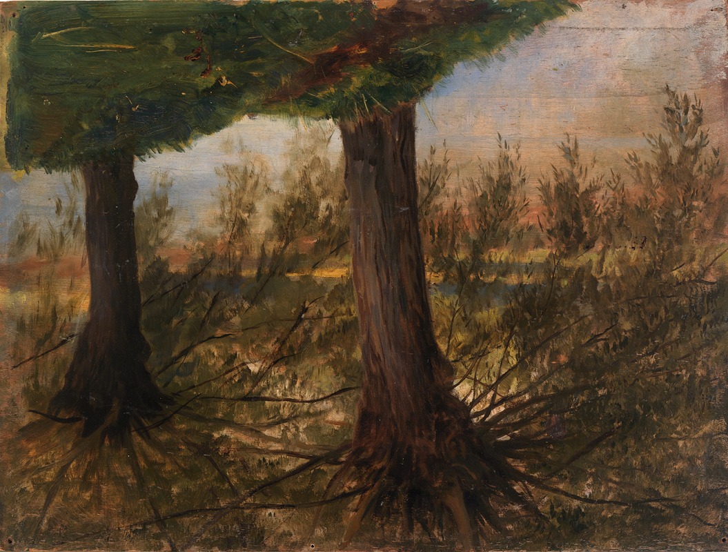 Eliphalet Fraser Andrews - Trees beside a Stream