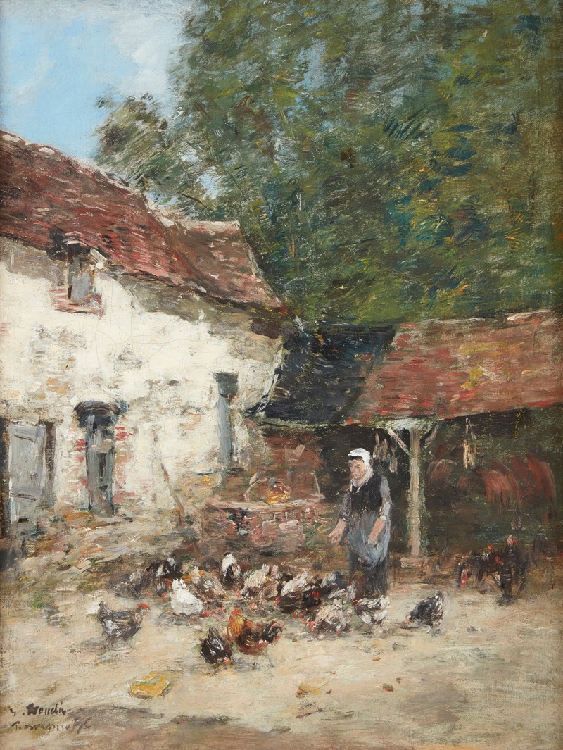 Eugène Boudin - La Provende des Poules