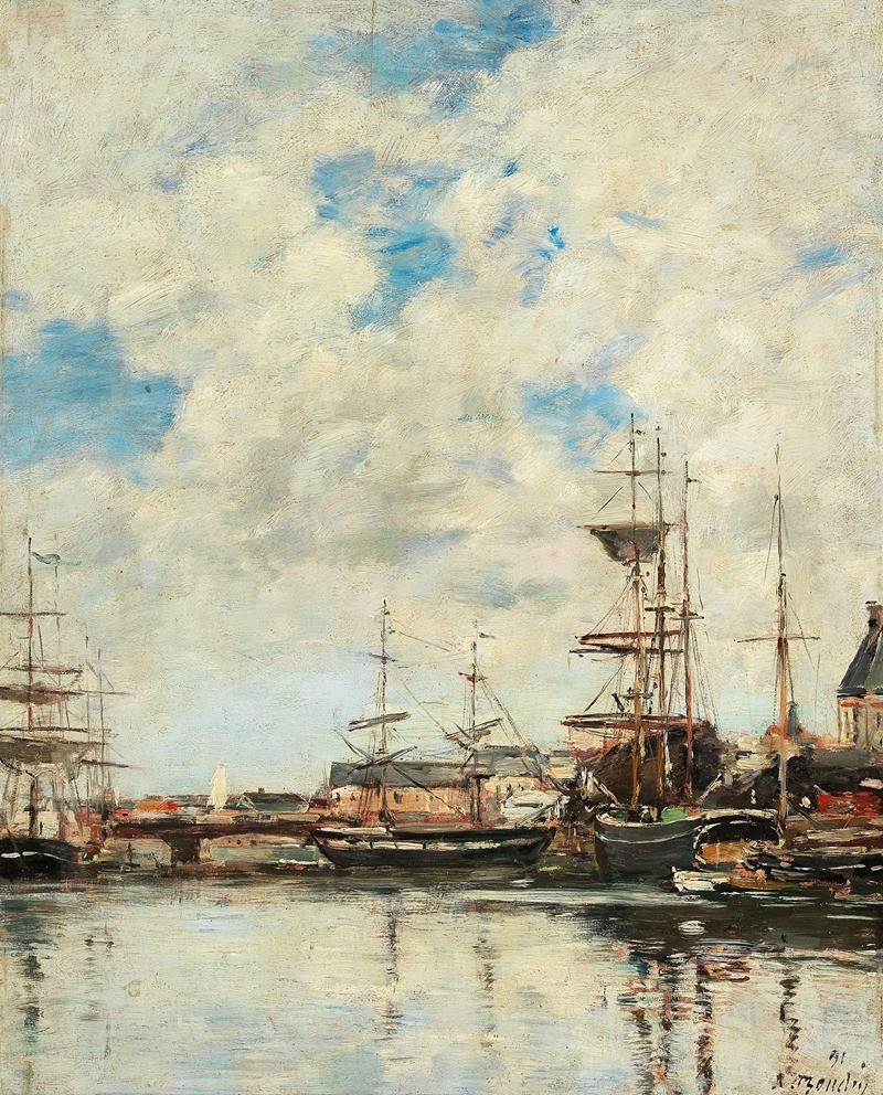 Eugène Boudin - Dunkerque, voiliers à quai