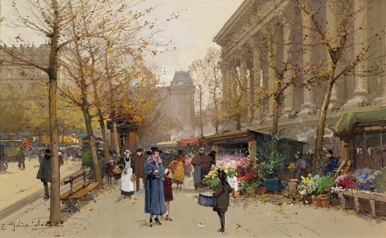 Eugène Galien-Laloue - Flower Market, La Madeleine