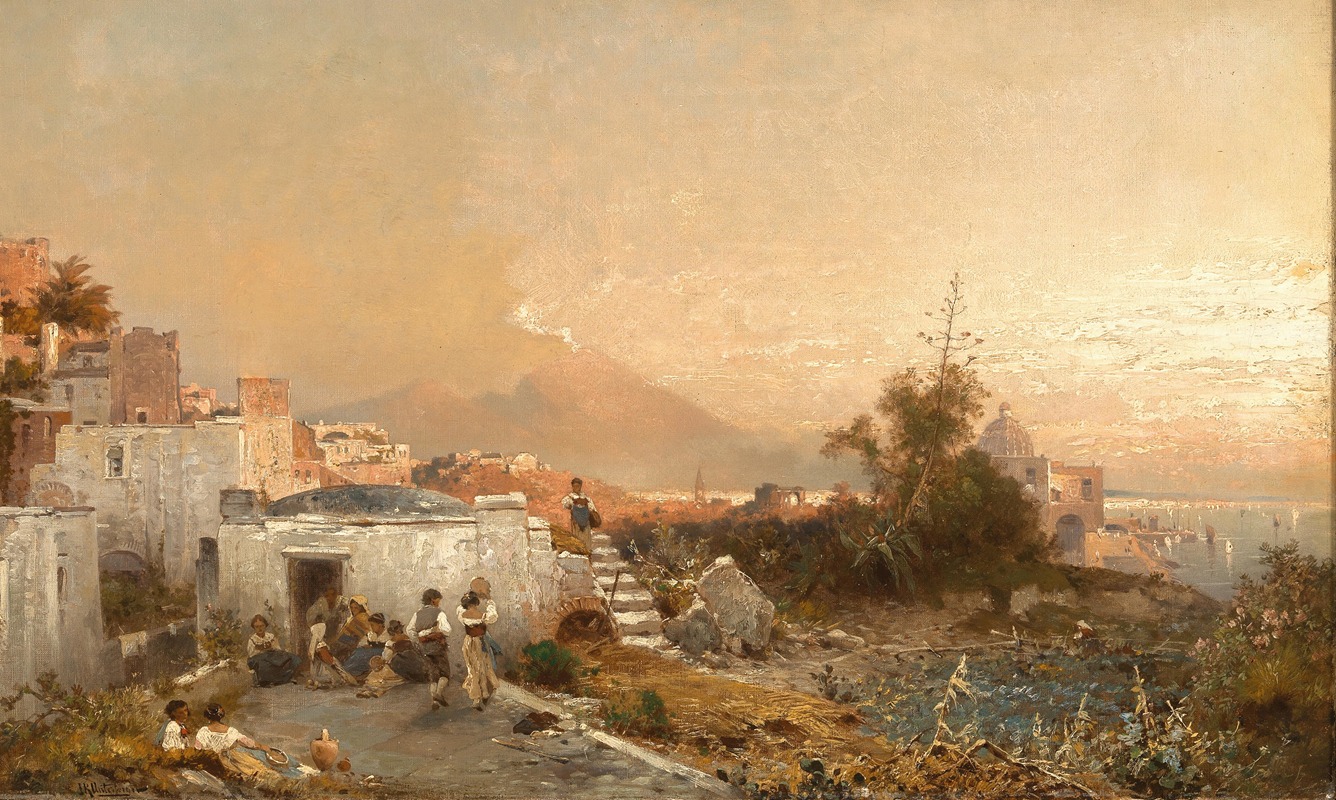 Franz Richard Unterberger - On the Veranda, in the Background Naples