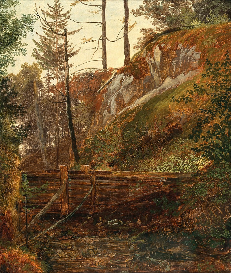 Friedrich August Matthias Gauermann - The Weir near Miesenbach