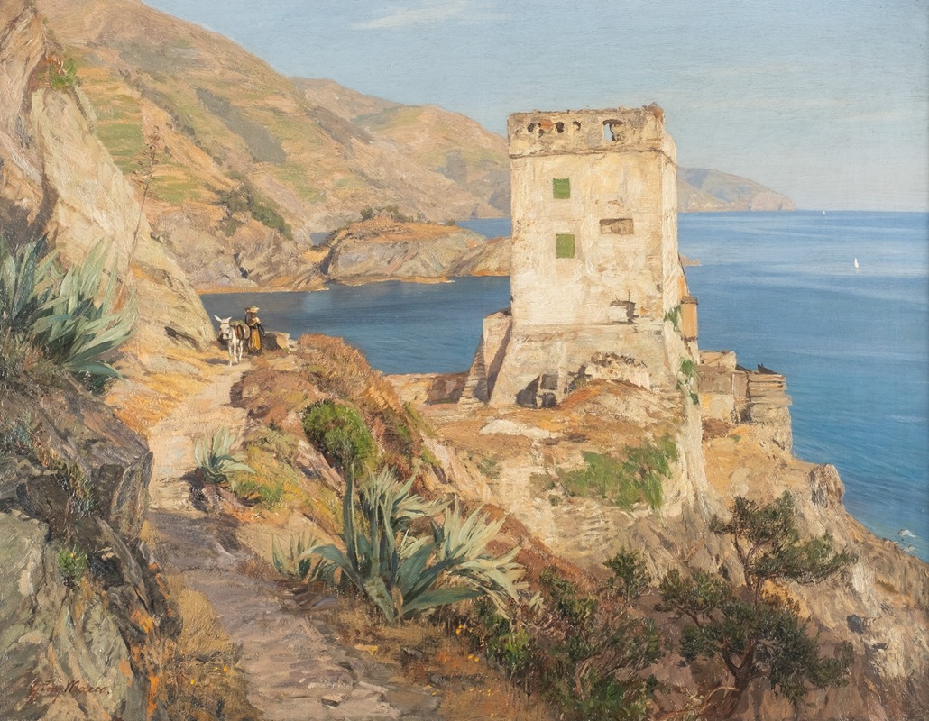 Georg Macco - Rocky coast at Monterosso (Riviera)