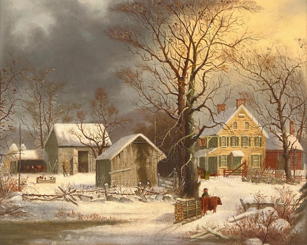 George Henry Durrie - Winter in the Country, A Cold Morning