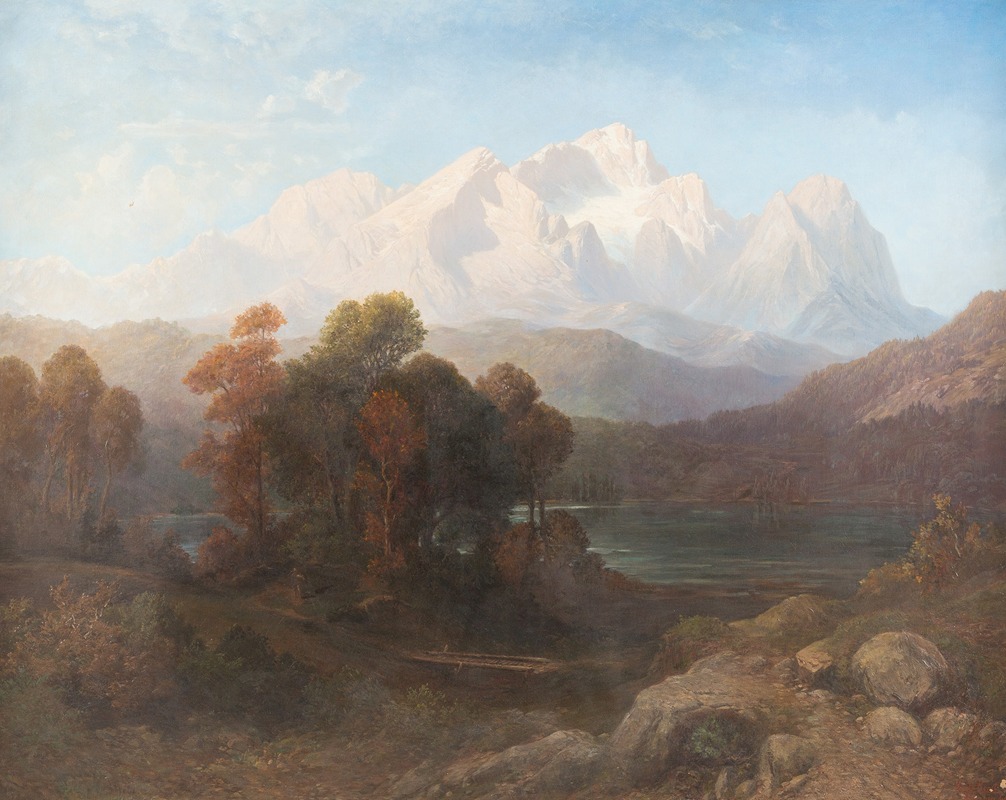 Gustav Adolf Horst - Alpine panorama with mountain lake