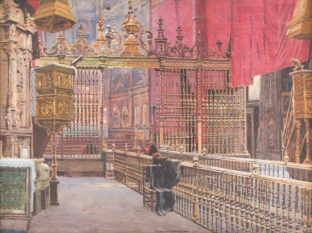 Heinrich Hermanns - Interior Of The Cathedral Of Ávila (Spain).