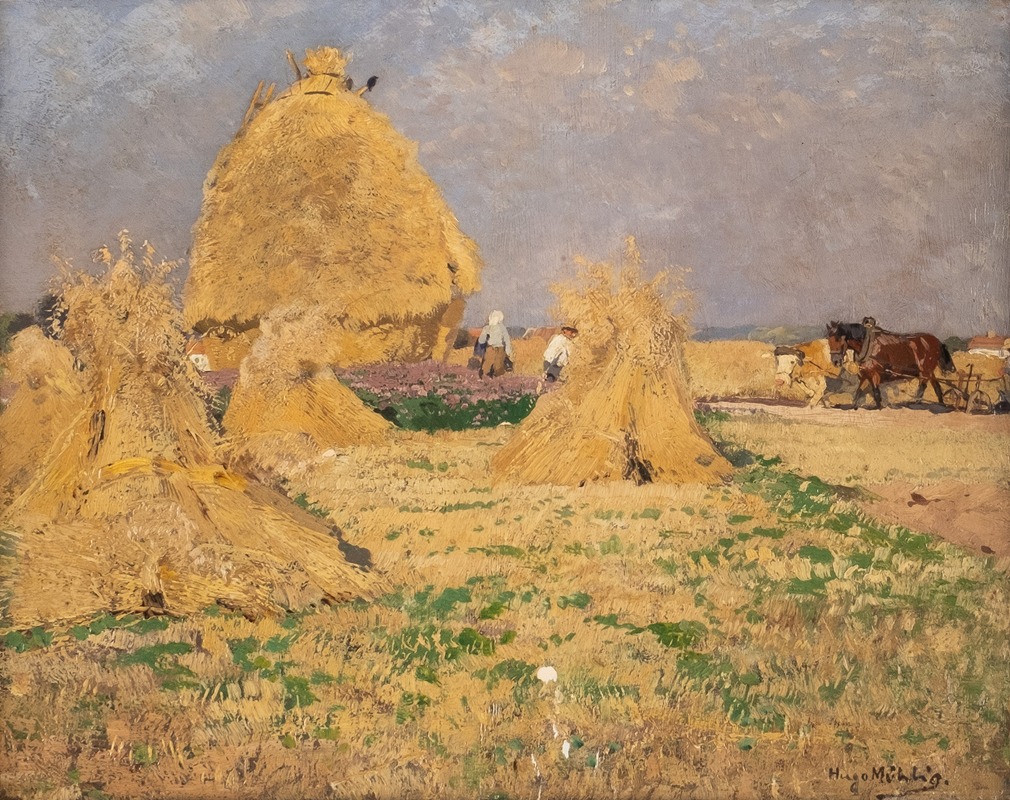 Hugo Mühlig - Farmers harvesting hay