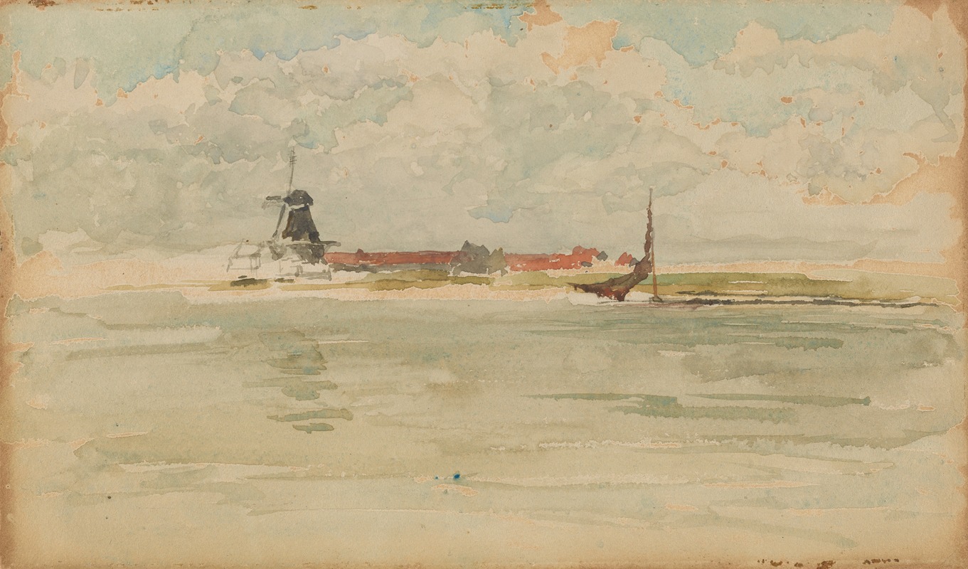 James Abbott McNeill Whistler - A Little Red Note–Dordrecht