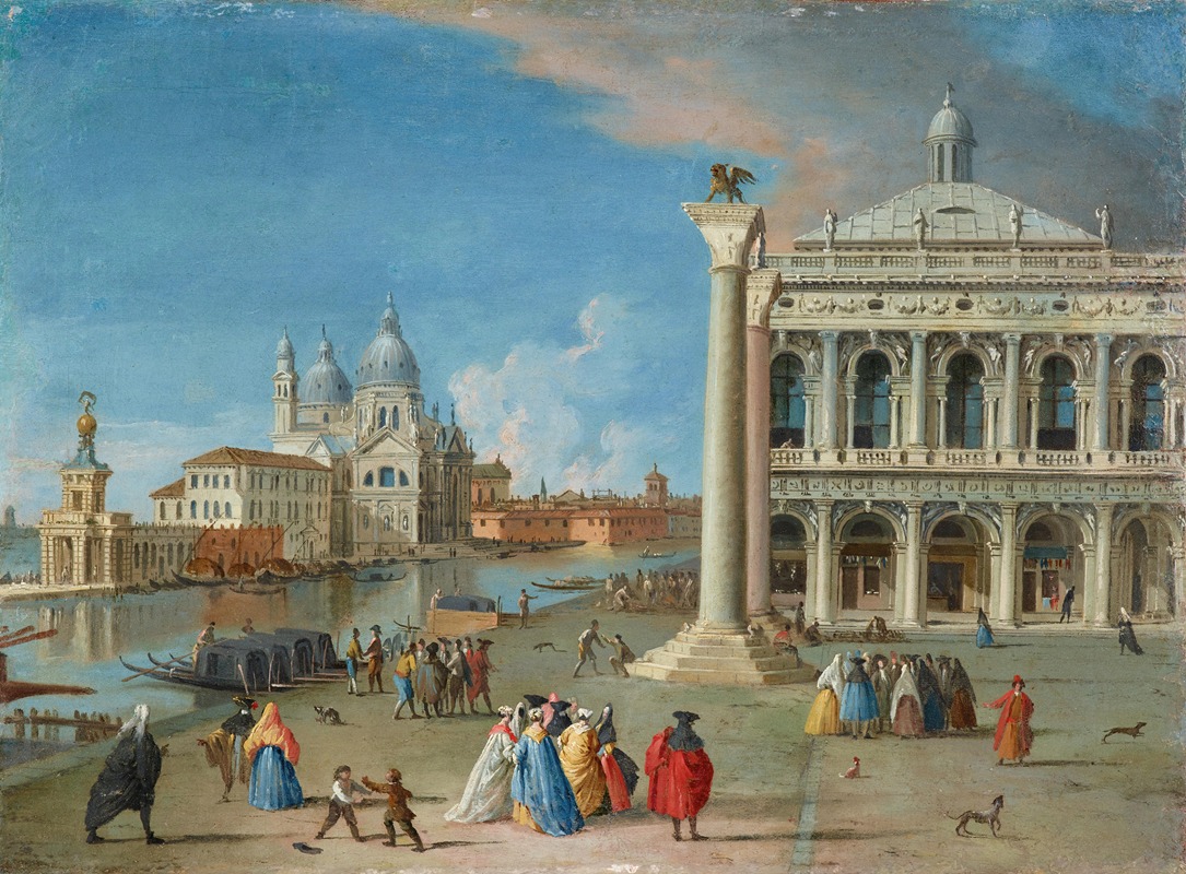 Johan Anton Richter - The Piazzetta with Santa Maria della Salute beyond, Venice