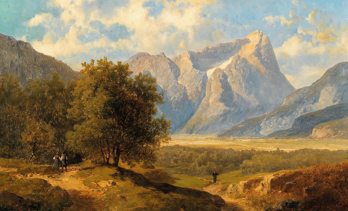 Josef Thoma - Travellers with a View of the Dachstein Massif
