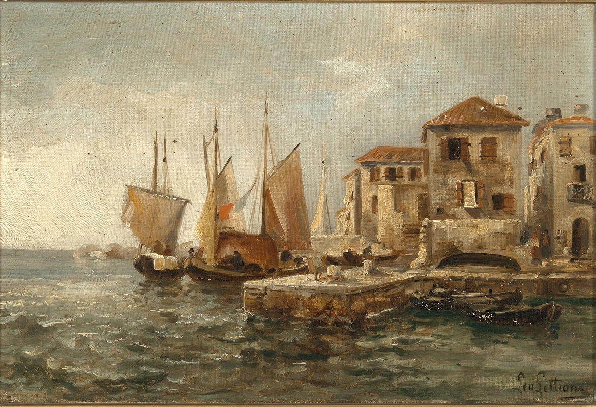 Leontine von Littrow - Fishermen in the Harbour of Volosco
