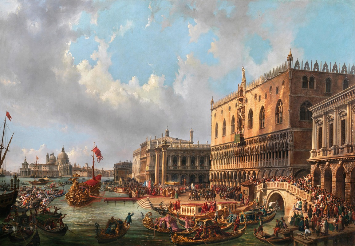 Luigi Querena - The Blessed Doge Francesco Morosini in 1693 leaves Venice to fight the Turks at the Peloponnese
