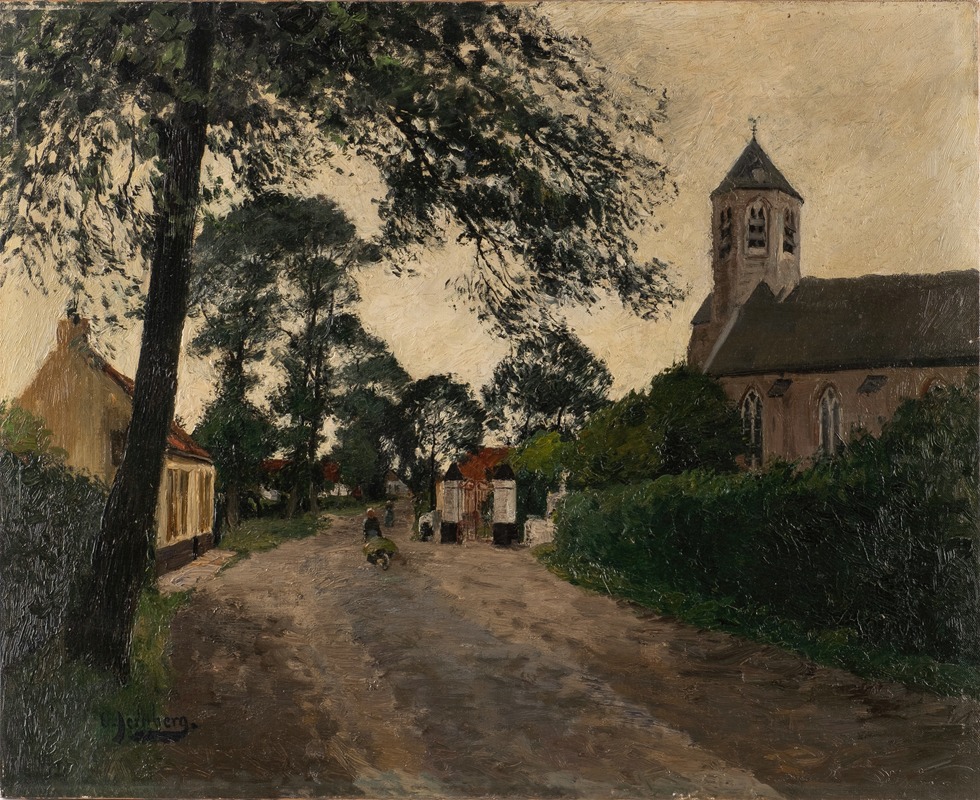 August Jernberg - Village street with church