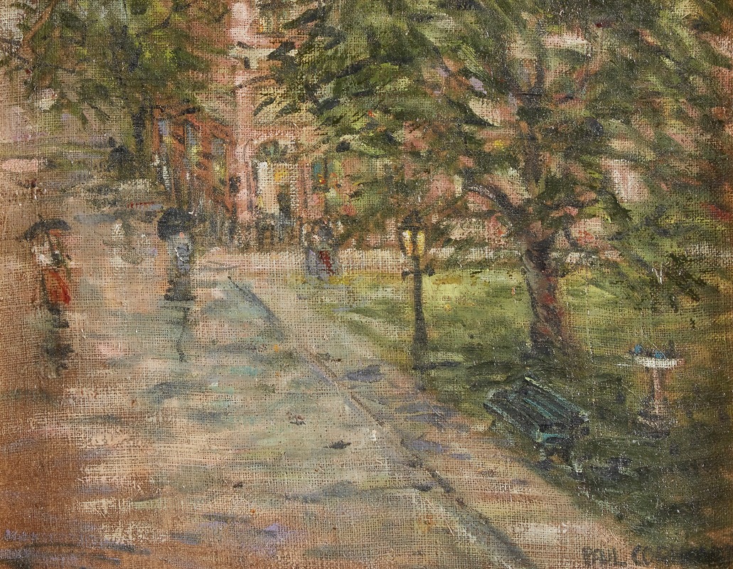 Paul Cornoyer - Rainy Street Sceneinedne