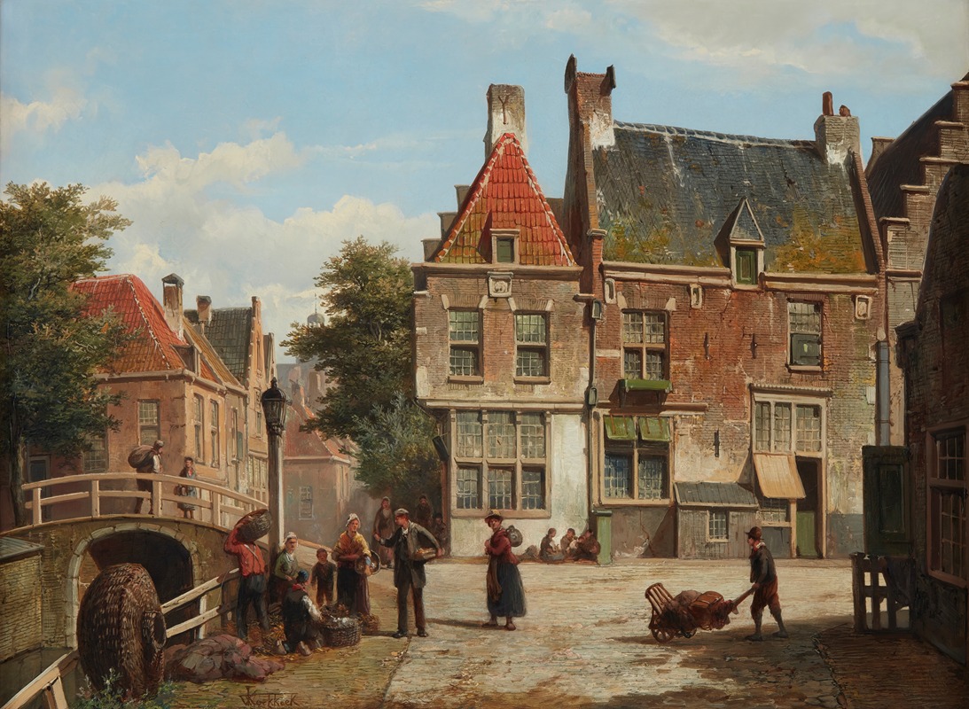 Willem Koekkoek - A Dutch Street in Summer