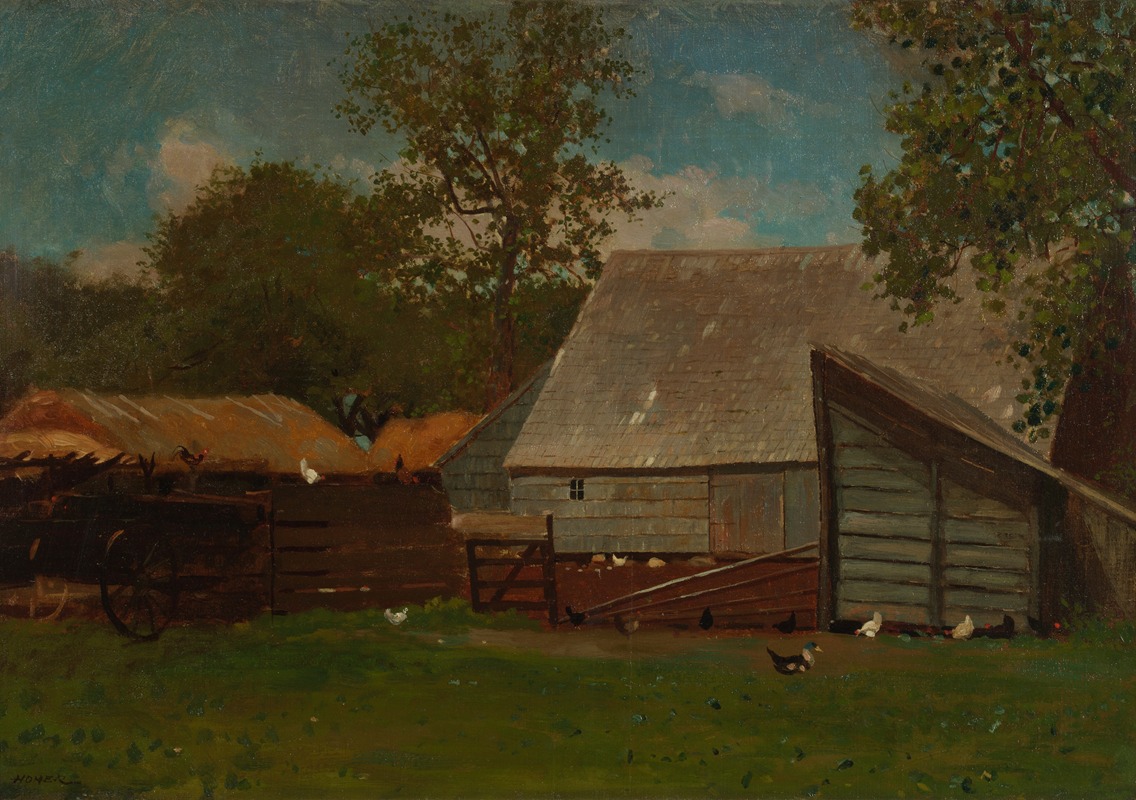 Winslow Homer - Farmyard with Ducks and Chickens