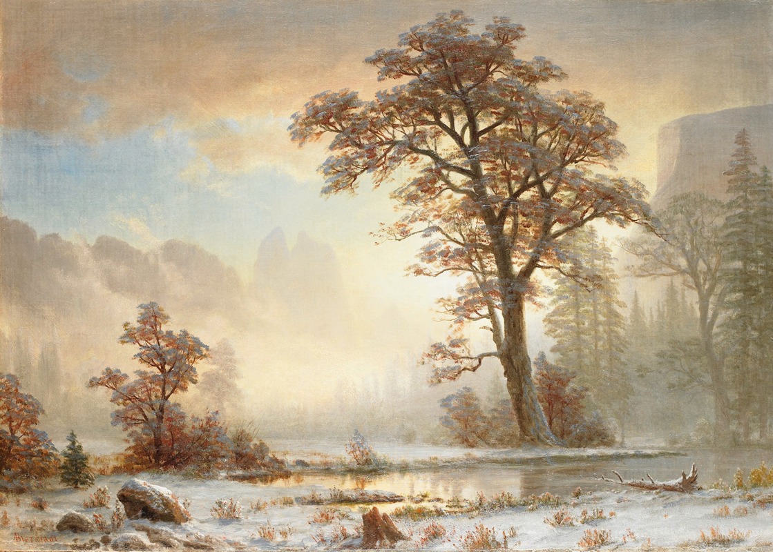 Albert Bierstadt - Valley of the Yosemite-First Snowfall of the Year