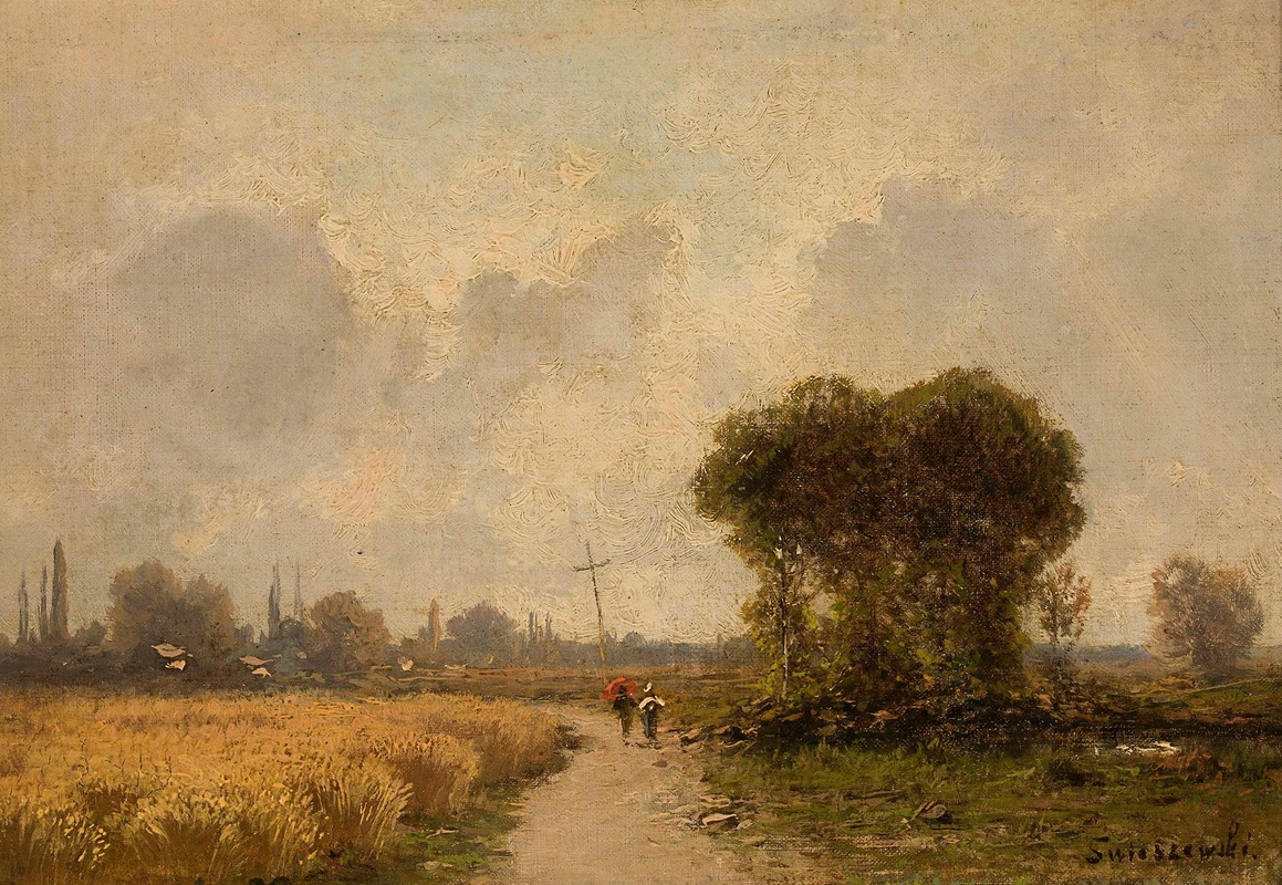 Aleksander Swieszewski - Landscape with a road