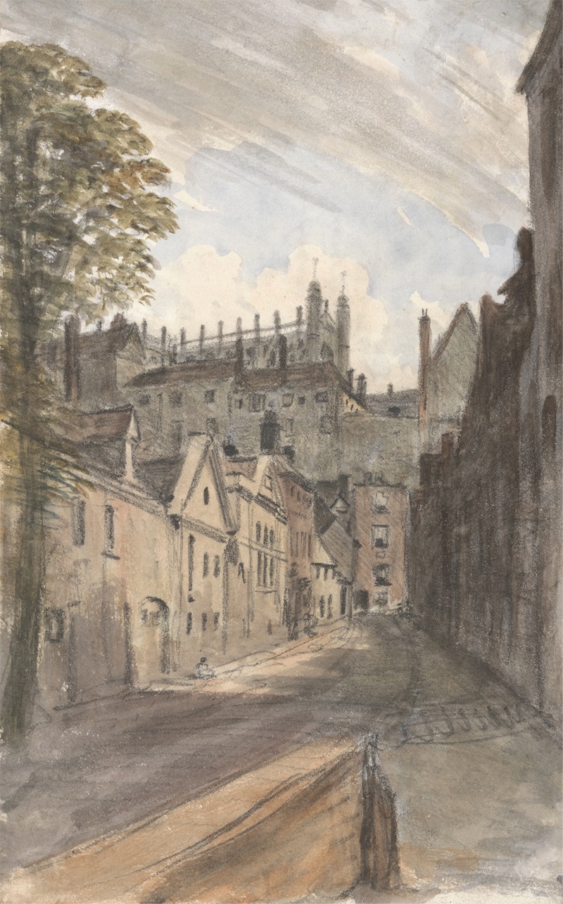 William Crotch - St. George’s Chapel and The Castle Wall From Bier Lane, July 18, 1832, 1 pm