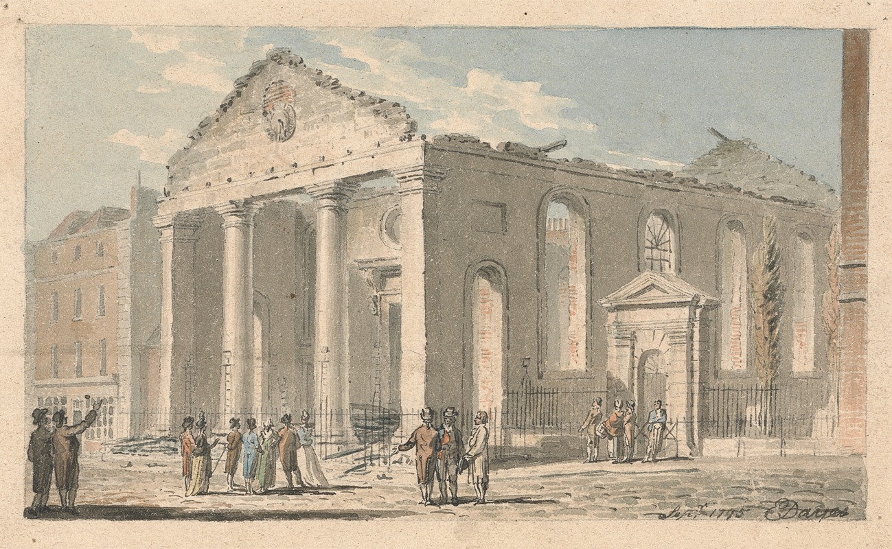 Edward Dayes - St. Paul’s Church, Covent Garden, after the fire