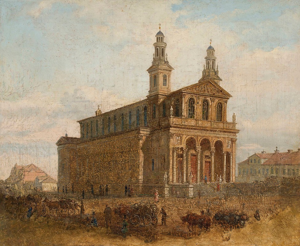 Feliks Brzozowski - View of St. Carlo Borromeo Church in Warsaw