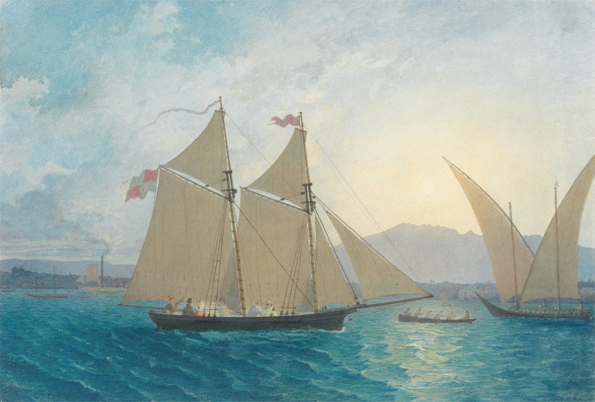 Francis Danby - The Launch of ‘La Sorciére’ on the Lake of Geneva