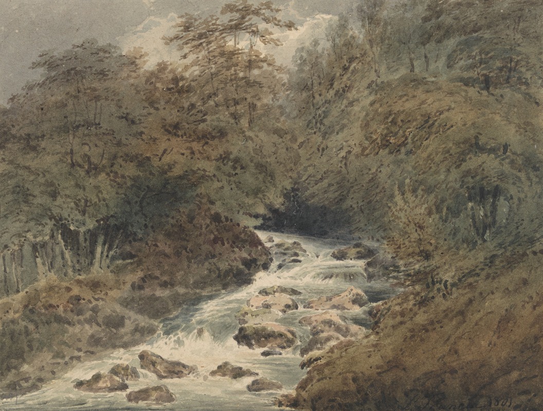 François Louis Thomas Francia - A Mountain Stream