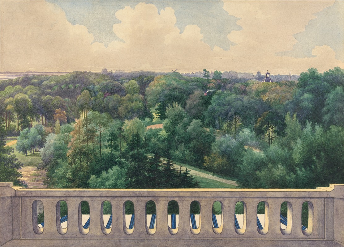 Gerrit Jan Schouten - Boschbeek & Groenendaal; View from Turret towards fin du Haarlemmesmeer, Leiden, Bennenbrock, and Hillegom