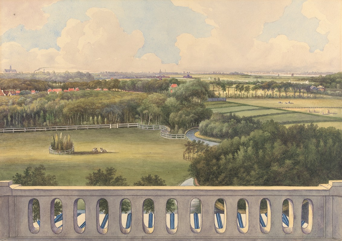 Gerrit Jan Schouten - Boschbeek & Groenendaal; View from Turret towards Haarlem and Zaandam