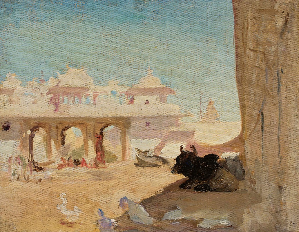Jan Ciągliński - Courtyard of maharajah’s palace. From the journey to India