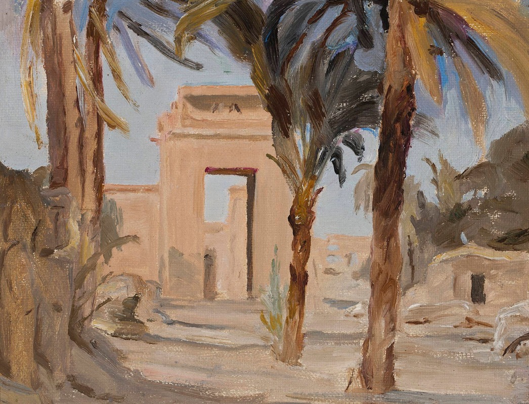 Jan Ciągliński - Entrance to the temple in Karnak. From the journey to Egypt