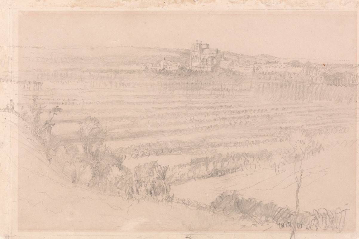 John Ruskin - Distant View of Saint-Wulfran, Abbeville